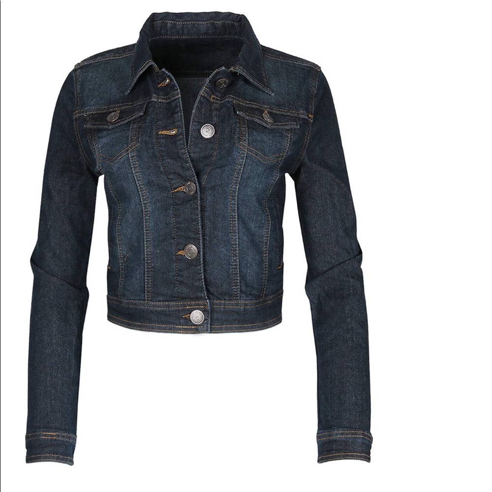 Distressed Denim Jacket Large Size